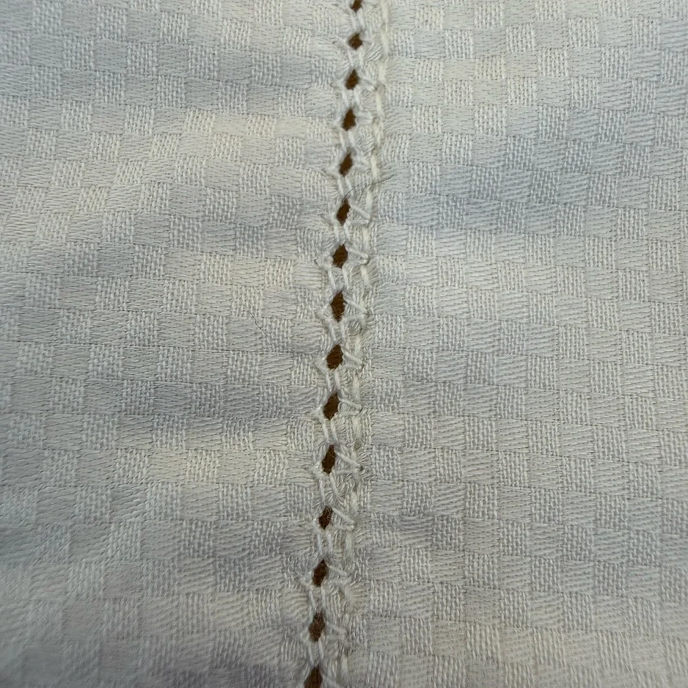 Sferra Euro Continental Sham 32x32 White Egyptian Cotton Hand Embroidered